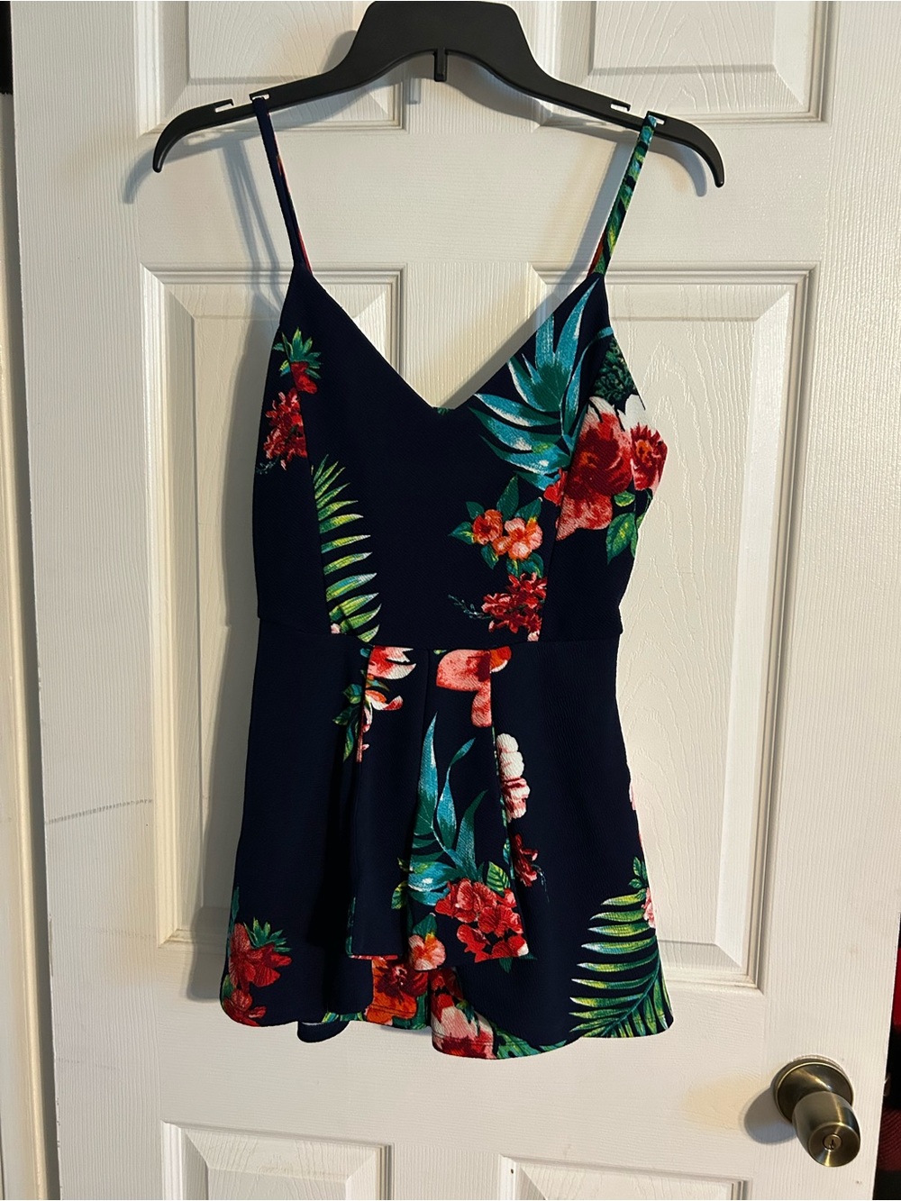 Derek Heart Navy Floral Skort with Red & Green Accents